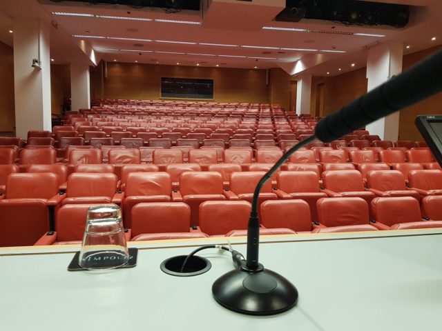 Microphone in a conference room