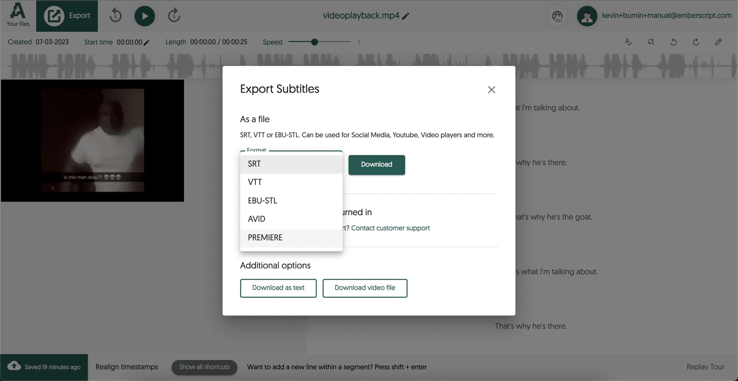 export formats