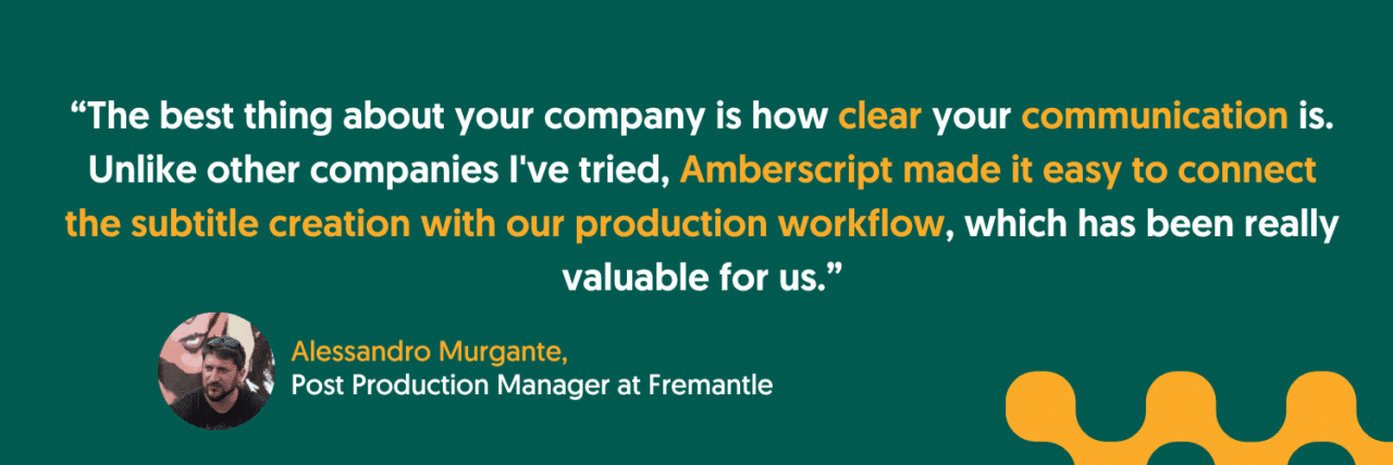 Post Production Manager at Fremantle - Quote or client testimonial